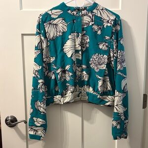 RACHEL Rachel Roy Teal Floral Blouse